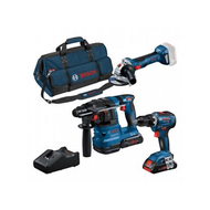 PACK 3 OUTILS 18V GSR/GBH/GWS +2 BAT +CHARGEUR +SAC BOSCH